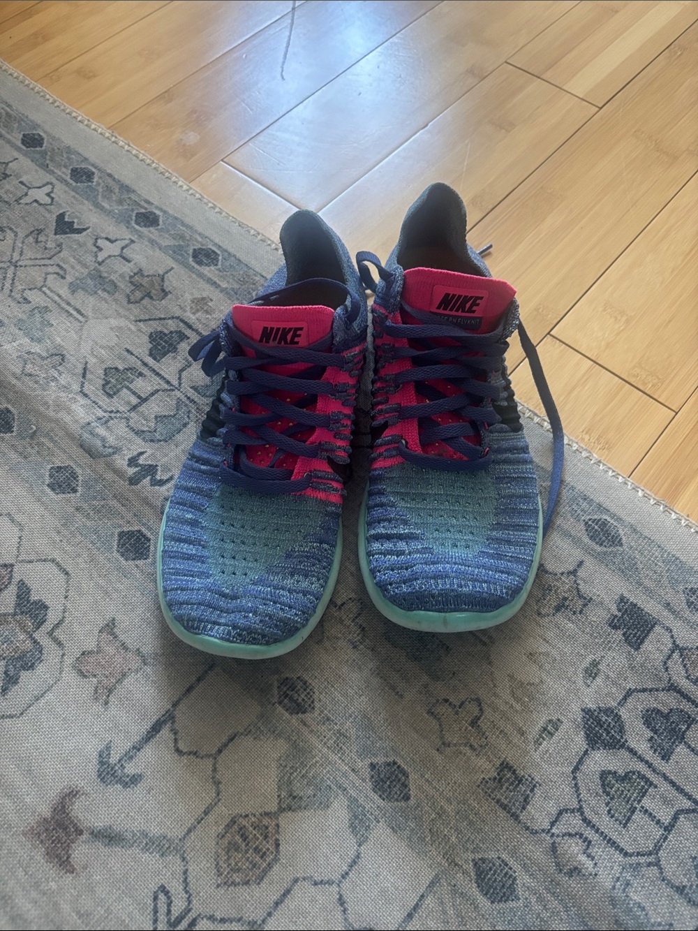 Nike Multicolor Flyknit Sneakers - Blue, Pink, Mint